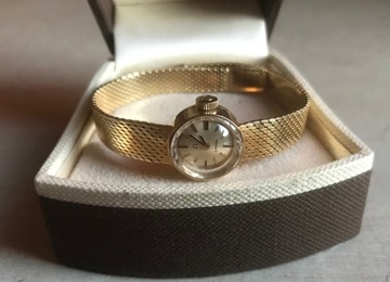 OMEGA złoty zegarek złoto 585 bransoletka kruk