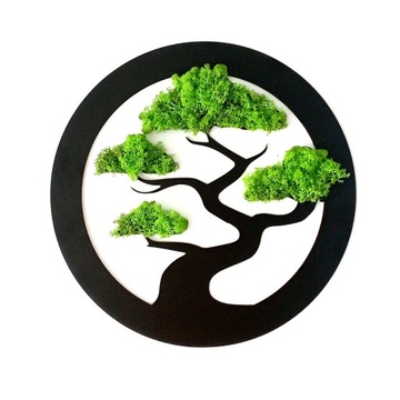 Drzewko Życia Drzewko Bonsai Chrobotek Dekoracja Obraz 40CM ŚREDNICA