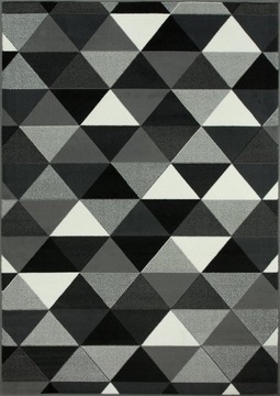 140x200 cm SZARY DYWAN LUNA TRÓJKĄTY ROMBY GRAFIT
