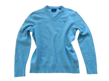 GANT wełniany logowany sweter L