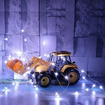 ПРОВОДНЫЕ СВЕТИЛЬНИКИ 20 светодиодов НА БАТАРЕЯХ ТЁПЛЫЙ БЕЛЫЙ 2 м 20 лампочек