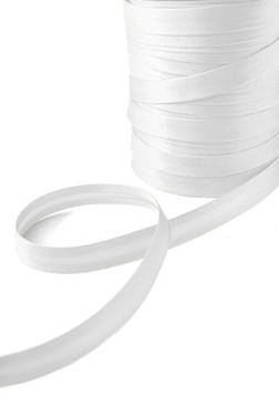 Lamówka atłasowa atłas szer. 15 mm biały 2 mb
