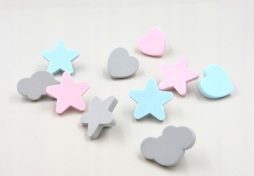 ДЕТСКАЯ СИЛИКОНОВАЯ МЕБЕЛЬНАЯ РУЧКА, РОЗОВОЕ СЕРДЦЕ