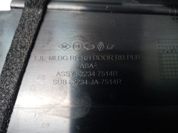 LIŠTA KRYT DVEŘE PRAVÝ ZADNÍ RENAULT ARKANA 822347514R