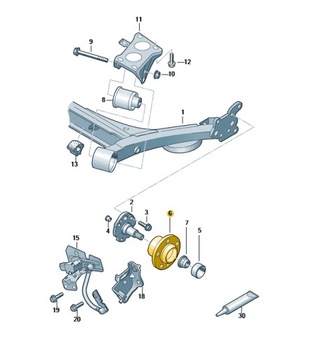 СТУПИЦА ЗАДНЯЯ С ПОДШИПНИКОМ SKODA SEAT VW OE