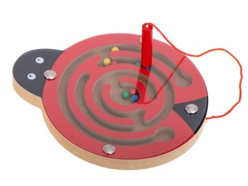 Labirynt magnetyczny kuleczki biedronka zabawka rozwojowa dla dzieci