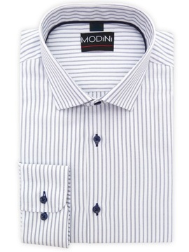 Biało-niebieska koszula męska w paski Y61 164-170 / 42-Slim