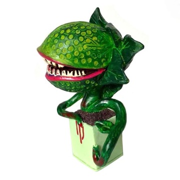 DEKOR ROŚLINNY KANIBALSKI OZDOBA HALLOWEEN DEKORACJA ZIELONY 15X9CM