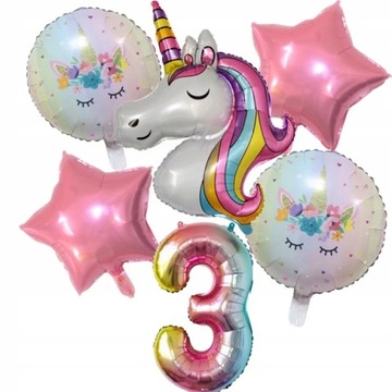 Taoup Stojak na balony z jednorożcem Happy Birthday