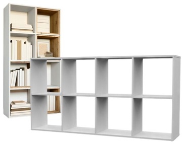 REGAŁ OTWARTY KOMOROWY 2X4 PÓŁKA NA KSIĄŻKI ZABAWKI PÓŁKI