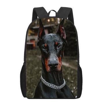 Doberman wyluzowany pies 3D wzór tornister dla dz