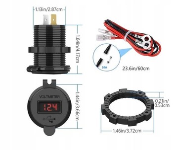 Gniazdo Samochodowe Ładowarka 2x USB 3,1A 12V 24V ALUMINIUM