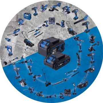 Двойное зарядное устройство IXES Power Supply для аккумуляторов SDBC 4,5 А, 20 В Scheppach