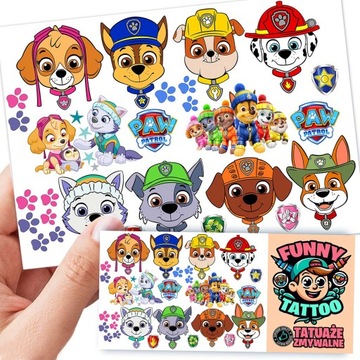 TATUAŻE DLA DZIECI ZMYWALNE TYMCZASOWE PSI PATROL