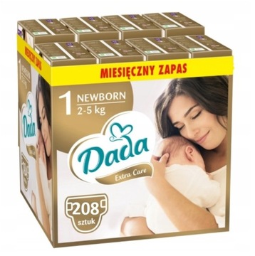 Pieluszki DADA EXTRA CARE 1 Newborn 208 sztuk
