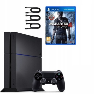 PLAYSTATION 4 PS4 1TB/1000GB + PAD GRA UNCHARTED 4|PEŁEN ZESTAW Z GWARANCJĄ