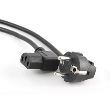 Kabel zasilający komputerowy, kątowy VDE 1.8m