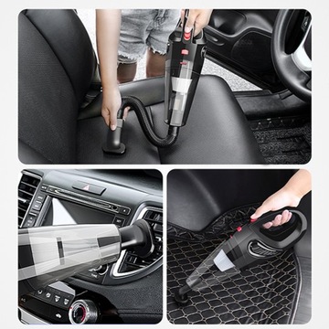 АВТОМОБИЛЬНЫЙ ПЫЛЕСОС С ФОНАРЕМ HEPA ФИЛЬТР 12В 120ВТ + СУМКА И НАСАДКИ