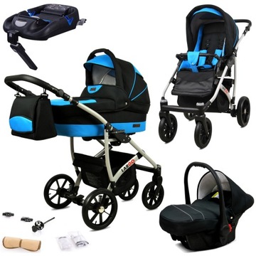 WÓZEK DZIECIĘCY LARGO 4w1 ALUMINIUM + BAZA ISOFIX