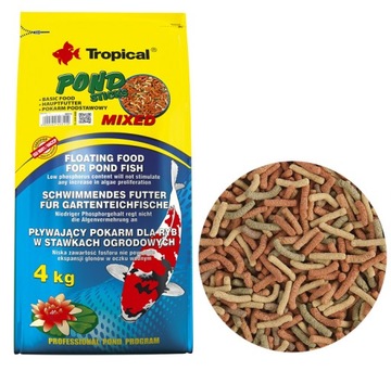 Tropical Pond Sticks Mixed 50l Pokarm Pływający Dla Ryb w Oczku Wodnym Koi