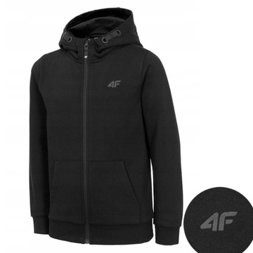 BLUZA CHŁOPIĘCA 4F ROZPINANA DRESOWA KAPTUR ZAMEK
