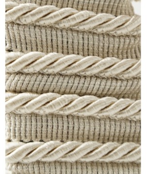 Sznurek ozdobny z wypustką 8mm kremowo-szary