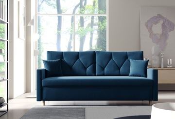 Granatowa Kanapa Sofa 194 / 85 cm ZOJA welur różne kolory w 7 dni GM