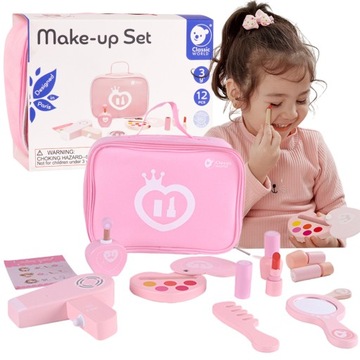 DREWNIANA TOALETKA ZESTAW DO MAKIJAŻU KUFEREK MAKEUP KOSMETYK CLASSIC WORLD