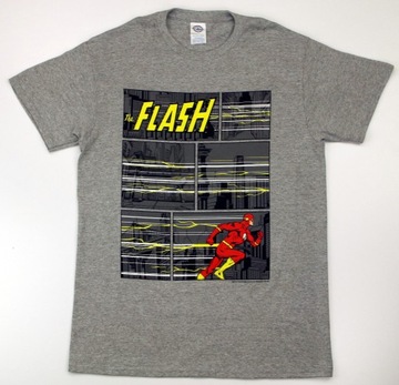 Koszulka męska młodzieżowa T-shirt DC Comics The FLASH r. M Szara Nadruk