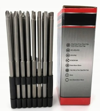 ZESTAW BITÓW UDAROWYCH KOMPLET KOŃCÓWEK DO WKRĘTARKI DŁUGIE BITY 32szt