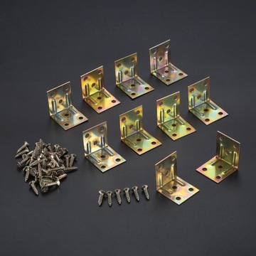 10Pc Right Angle L Bracket Metal Corner Brace