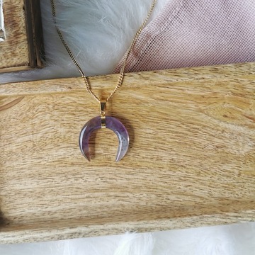 ОЖЕРЕЛЬЕ ИЗ ХИРУРГИЧЕСКОЙ СТАЛИ РОГ ИЗОБИЛИЯ ГИПОАЛЛЕРГИЧНЫЙ АМЕТИСТ