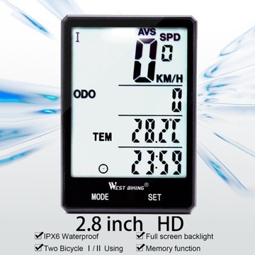 Велосипедный компьютер с GPS и подсветкой, тип A, беспроводной