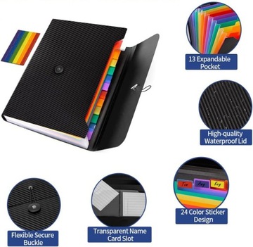 Папка для документов А4 «Гармошка» с 13 отделениями и карманами Офисный органайзер