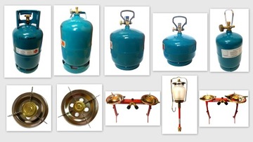 ГАЗОВЫЙ БАЛЛОН 5 КГ + КОМПЛЕКТ СОЕДИНЕНИЙ, РЕДУКТОР ДЛЯ ПРОПАНА, ЗАЖИМ ДЛЯ ШЛАНГА