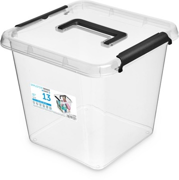 POJEMNIK PUDŁO ORGANIZER PLASTIKOWY POKRYWA 13L