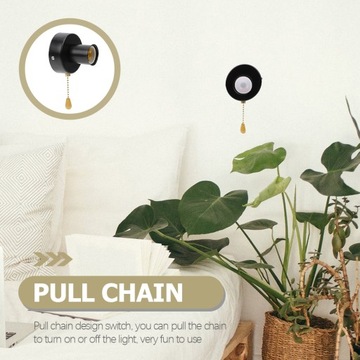 настенный светильник с розеткой и веревкой