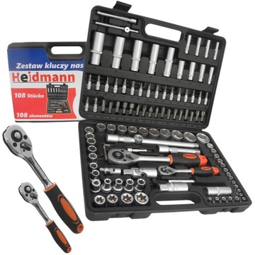 ZESTAW KLUCZY NASADOWYCH KLUCZE NASADOWE TORX 108