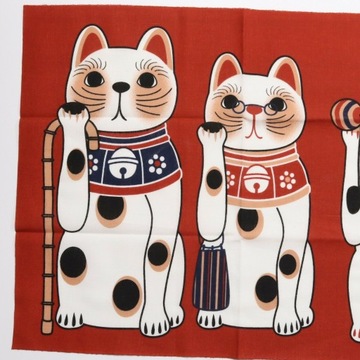 ЯПОНСКОЕ ПОЛОТЕНЦЕ TENUGUI MANEKI NEKO CAT KYOTO SOVENIRE ХЛОПОК ПОДАРОК