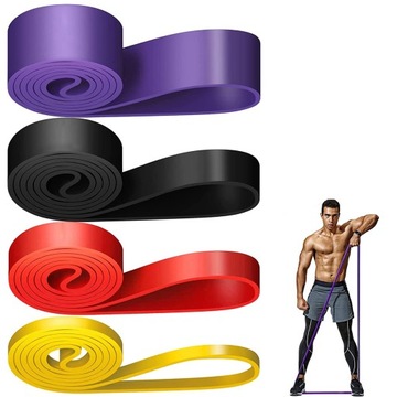 4 GUMY DO ĆWICZEŃ OPOROWE WYSOKA JAKOŚĆ POWER BANDS - ZESTAW 4 SZT