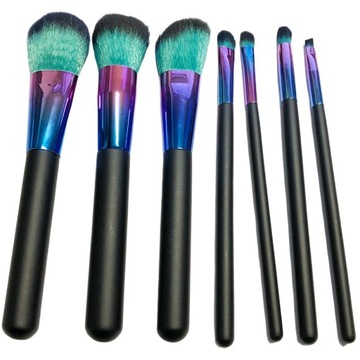 ZESTAW pędzelki do makijażu pędzle 7szt rainbow