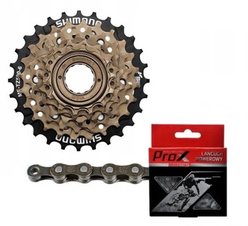 Wolnobieg Shimano 6 rzędowy + łańcuch ZESTAW