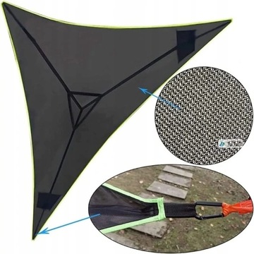 Воздушный гамак треугольный черный 4*4*4м