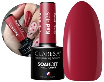 CLARESA LAKIER HYBRYDOWY RED 425 MOCNO CZERWONY
