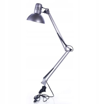 Lampka biurkowa srebrna kreślarska 60W LK-01 lampa