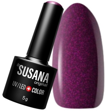 SUSANA PURPLE 622 LAKIER HYBRYDOWY BARDZO CIEMNY FIOLET Z DROBINKAMI