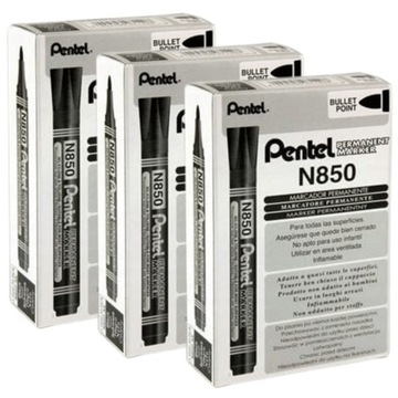 Marker permanentny PENTEL N850 - 1-2 mm CZARNY - zestaw 36szt