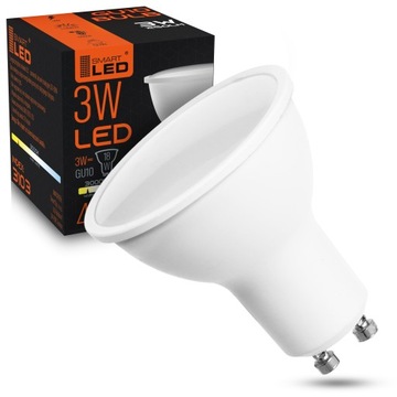Żarówka LED GU10 3W CCD Ciepła Biała Halogenowa Energooszczędna Nie Mruga
