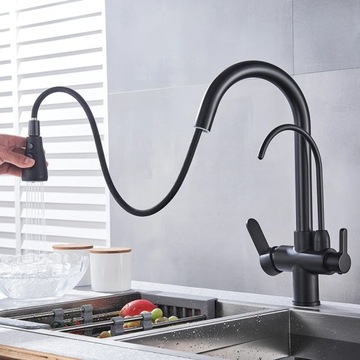 Смеситель для кухни с фильтром ЧЕРНЫЙ