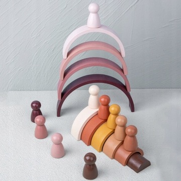 Montessori Wooden Toys for Babies Rainbow Sta